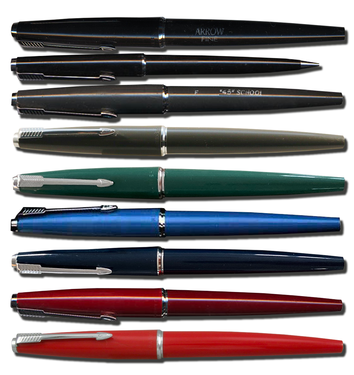 Parker 45 Ridge Top Fibre-Tip Pen with Chrome Trim c1980 Vintage 