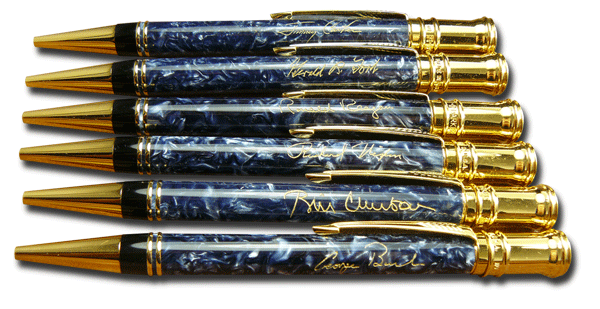 10 pens  London Souvenir  blue ink  with golden crown top  metal clip