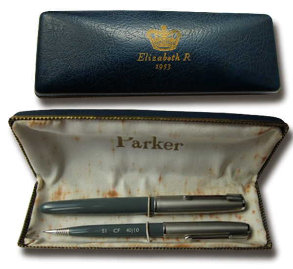 SET Vintage royal blue  Parker Classic Ballpoint Pen Mechanical Pencil 