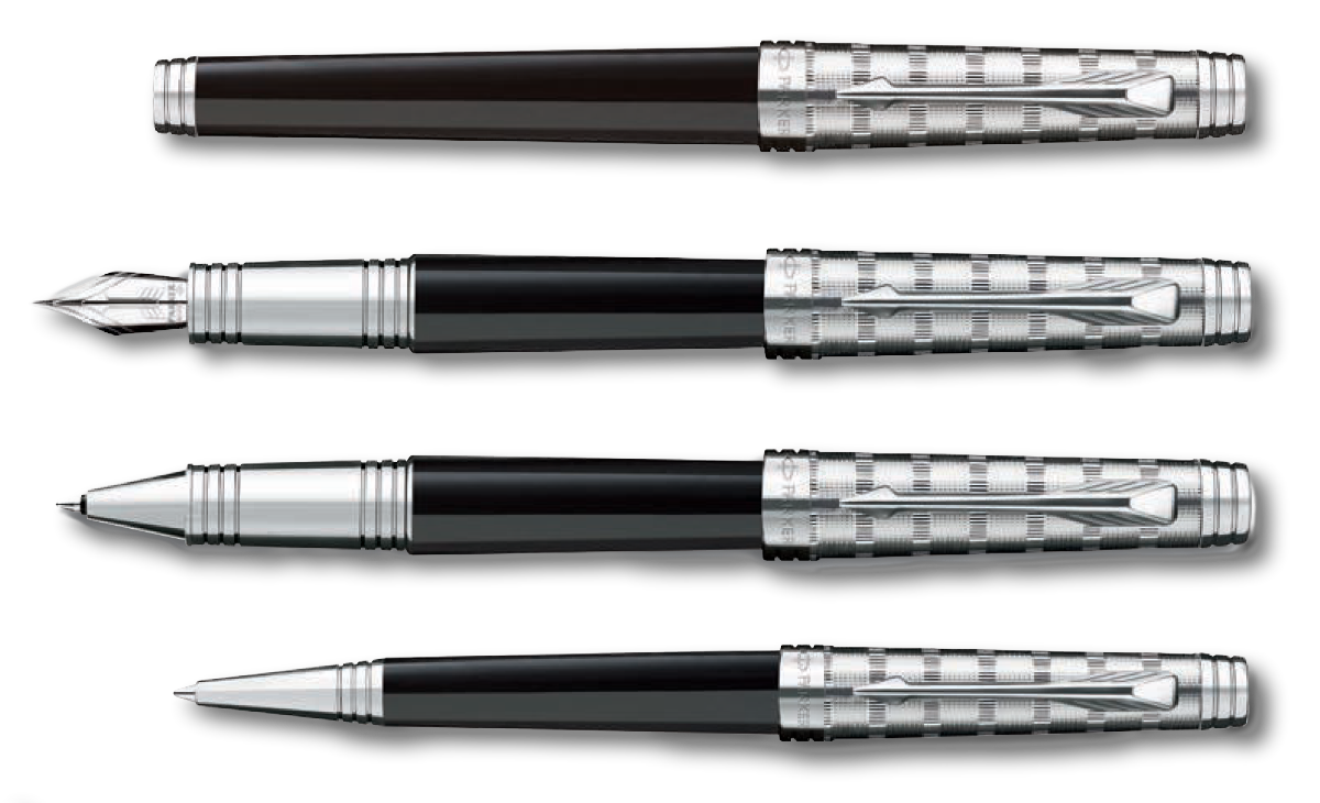 Parker Premier III 'Tartan' fountain pen, rollerball, ballpoint.